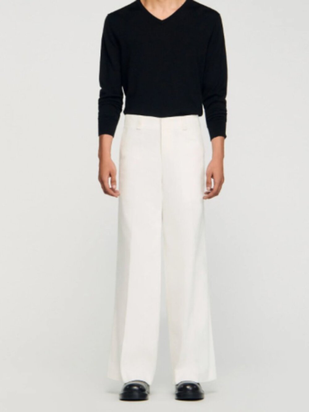 SANDRO - Wide Leg Trousers White Size 30